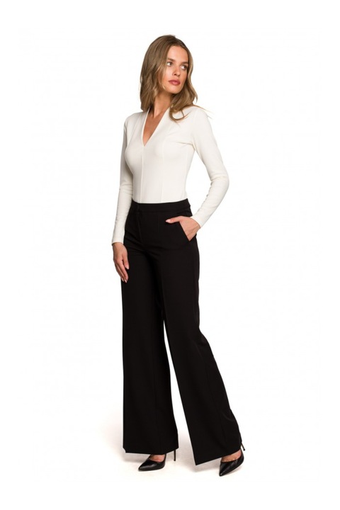 Pantaloni dama, Style, Poliester/Viscoza,Negru