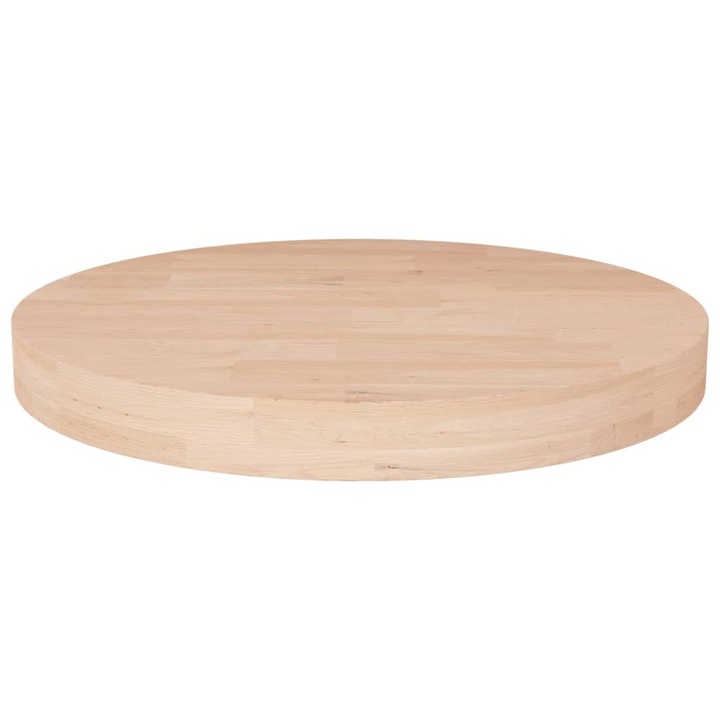 Blat de masa rotund vidaXL, Ø30x4 cm, lemn masiv stejar netratat 2.12 kg