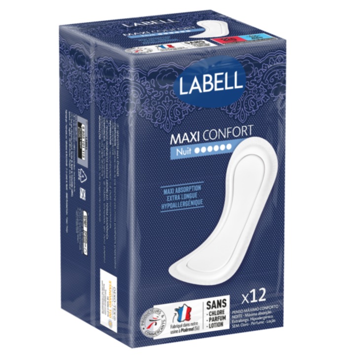 Menstruációs Betét LABELL Maxi Confort 6csepp 12db szárny nélküli