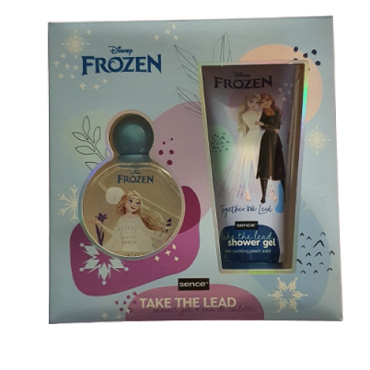 Fürdőszett lányoknak Frozen tusfürdő, 150g és parfüm, lila, 50ml