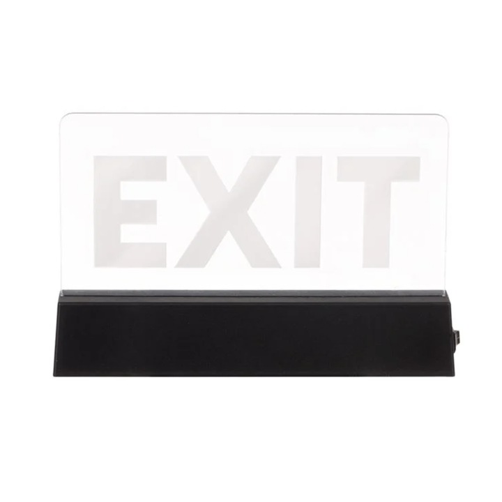 LED интериорна декорация, EXIT, 18x3x12cm, черна