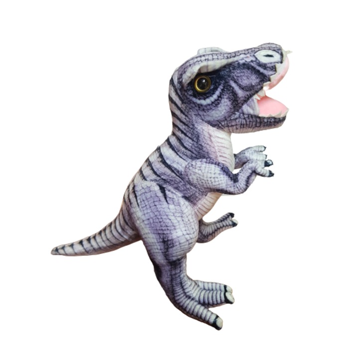 Играчка Ahelos, Динозавър, Плюшена, Сива, 28х24 см