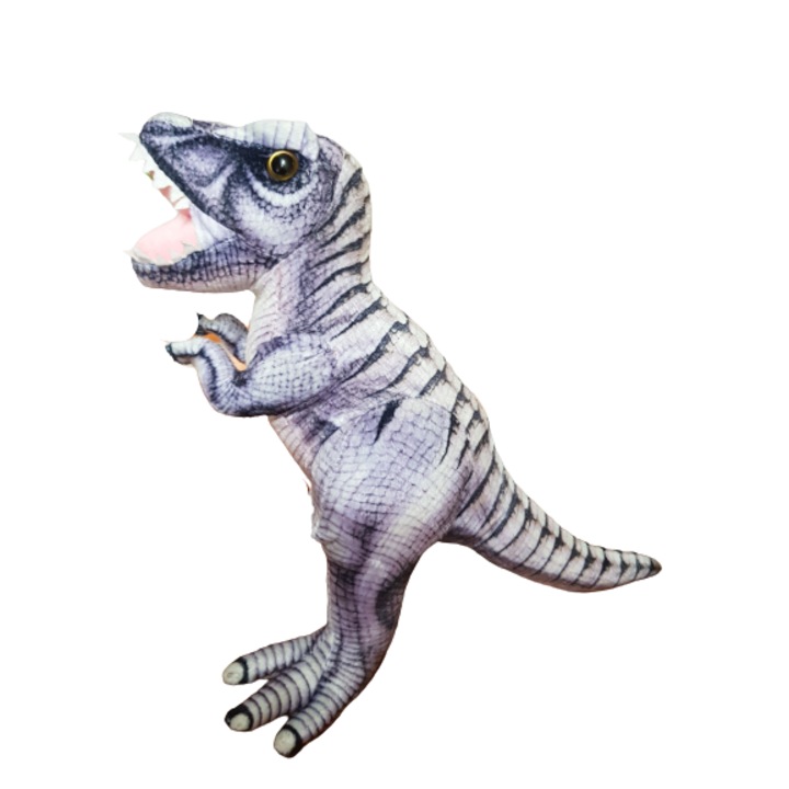 Играчка Ahelos, Динозавър, Плюшена, Сива, 28х24 см