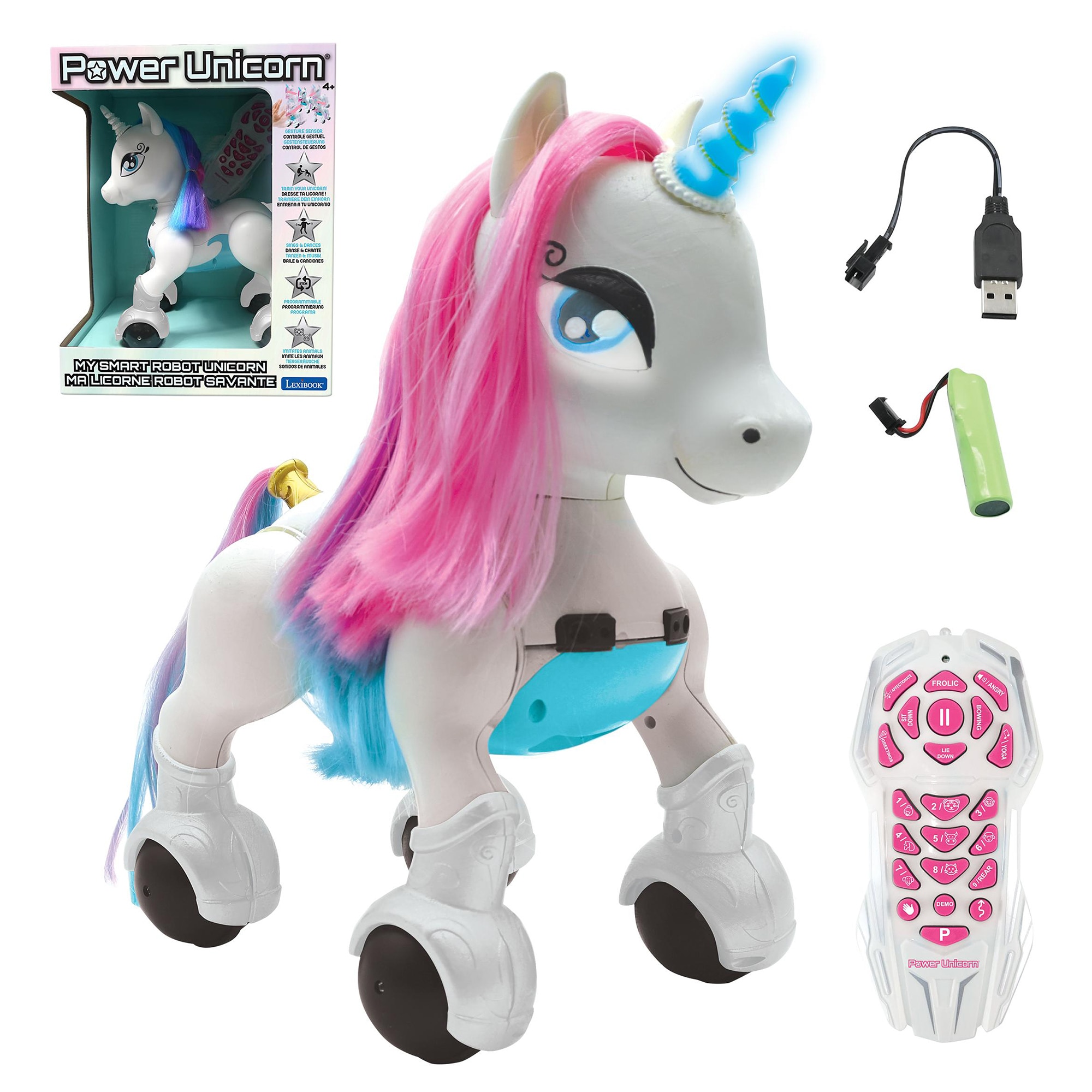 Unicorn inteligent, Lexibook, Efecte sunet, 3ani+, Multicolor