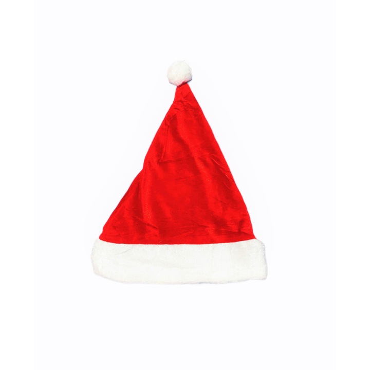 Caciula Mos Craciun cu Blanita, pentru Adulti, Marime M, 20 cm Diametru, Rosu