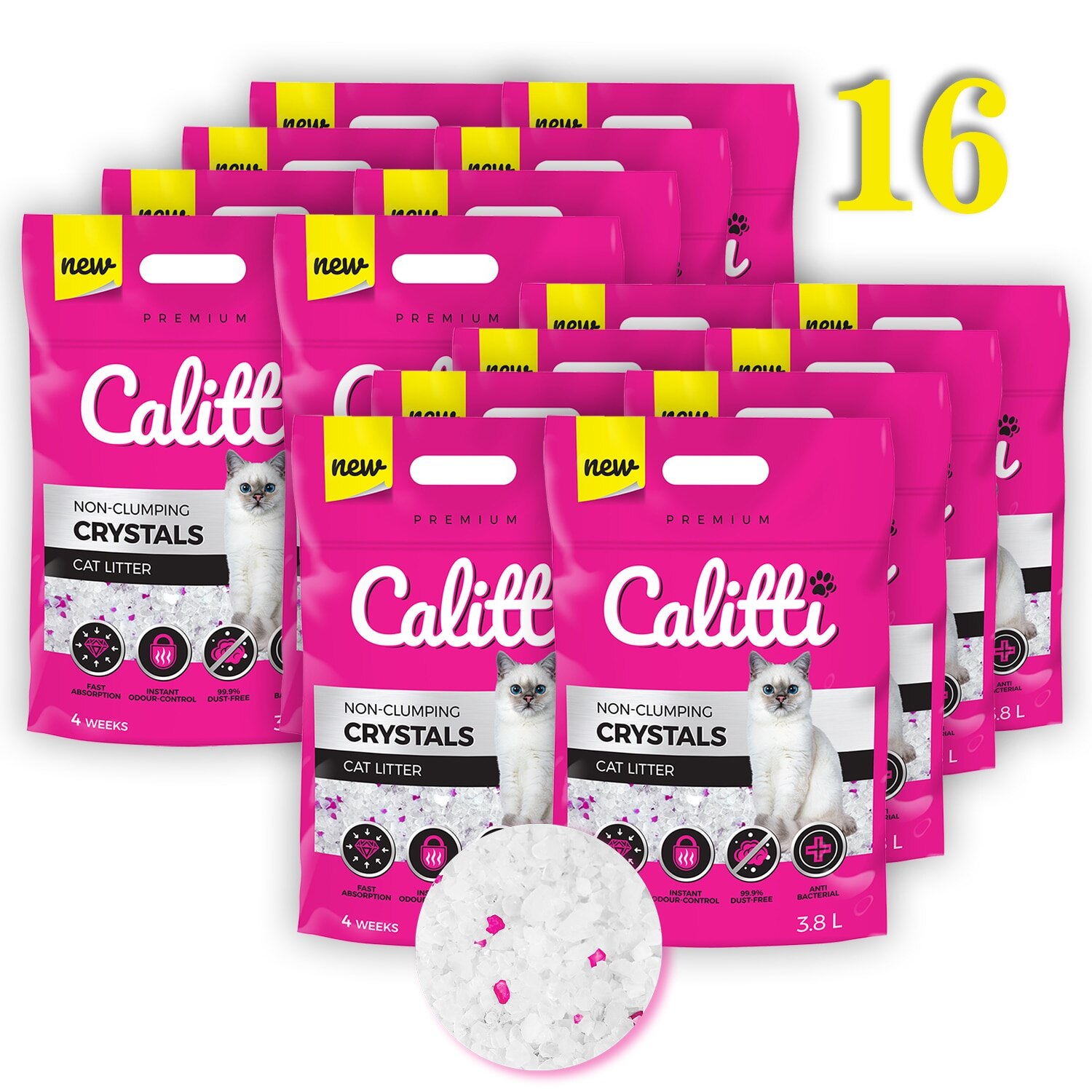 Хигиенична тоалетна за котки Calitii Silicate 60.8L - eMAG.bg