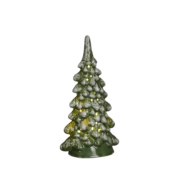 Decoratiune bradut, verde, Led, 18x9,5 cm