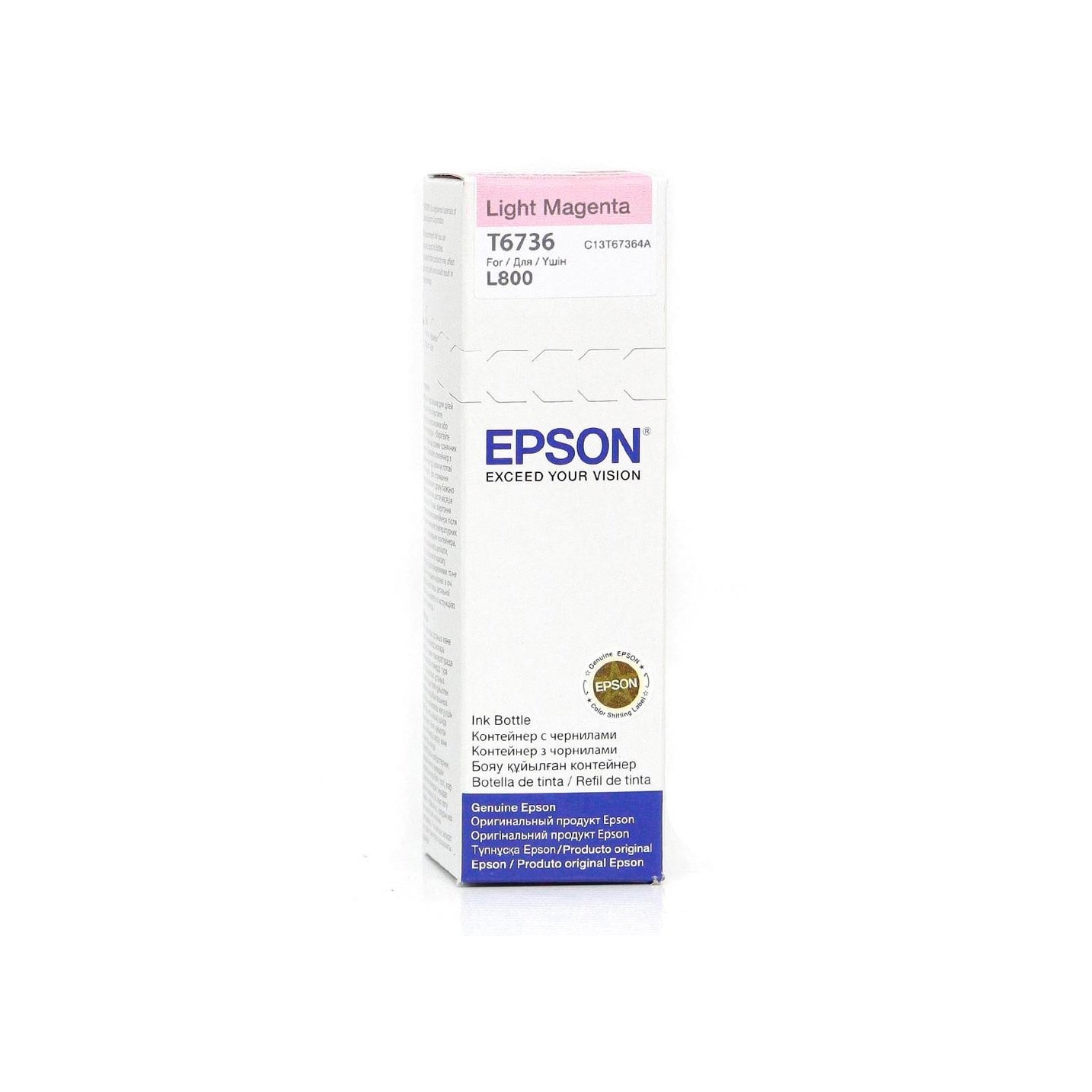Flacon Epson T6736, original, pentru imprimantele L800, L805, L810, L850, L1800 70 ml, light magenta