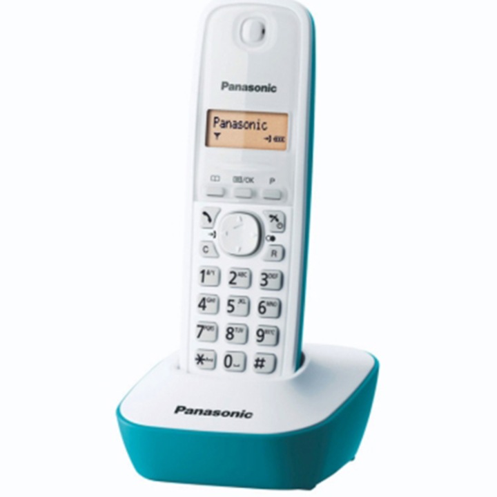 Telefon fara fir Panasonic DECT KX-TG1611FXC, Caller ID, Alb/Verde