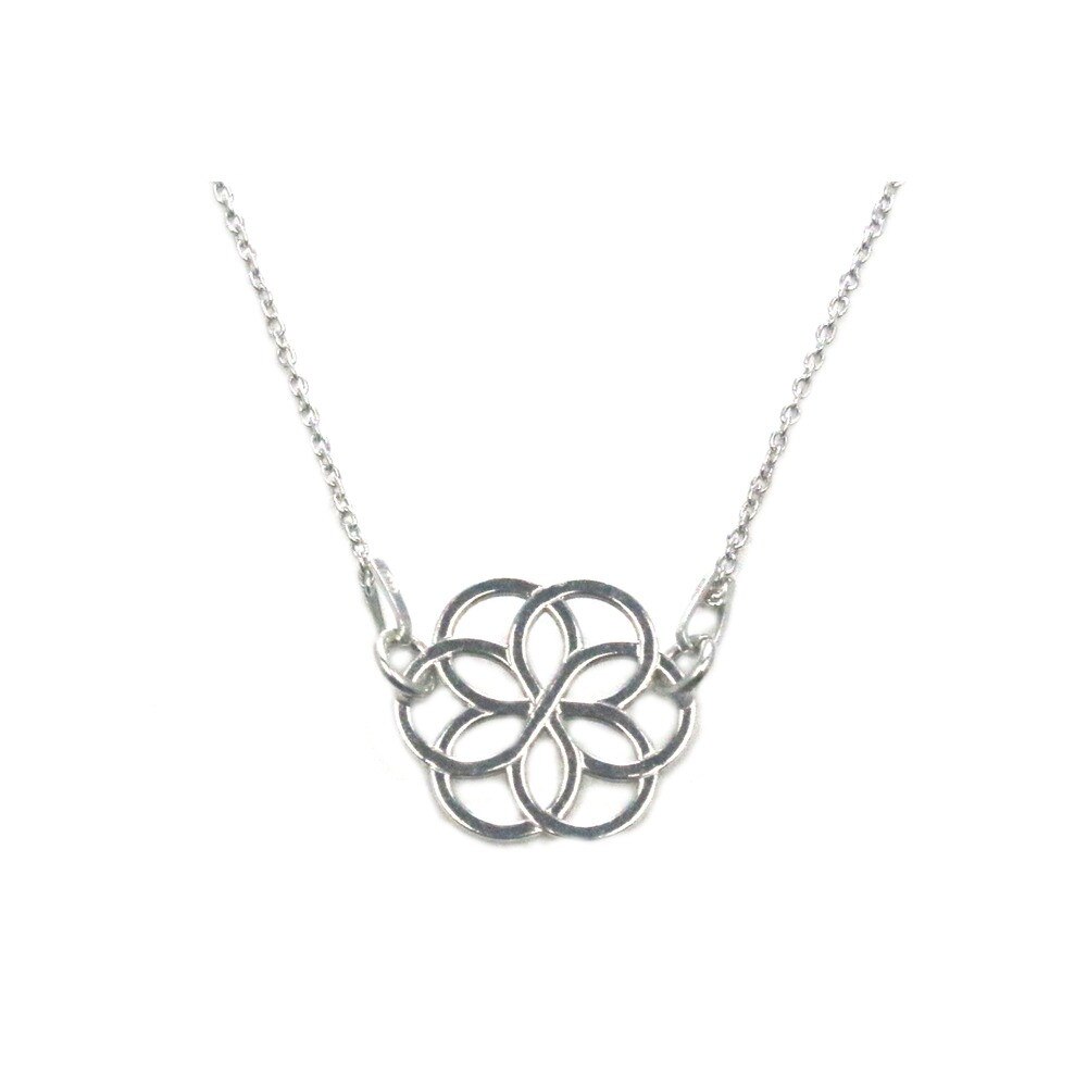 Colier IJOO din argint placat cu rodiu cu charm floare