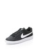 Nike, Спортни обувки Court Royale с кожа и лого, Черен/Бял, 6.5