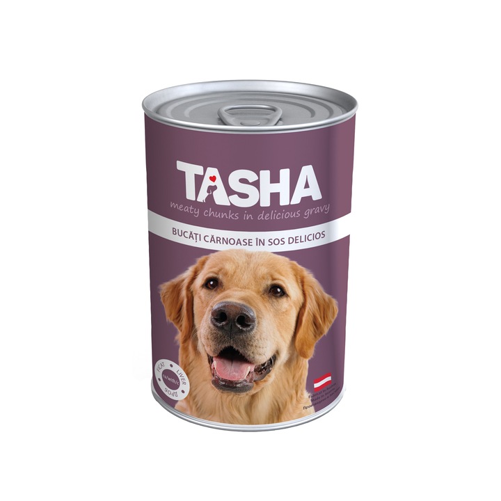 Hrana umeda pentru caini, Tasha Dog conserva Ficat 415 g