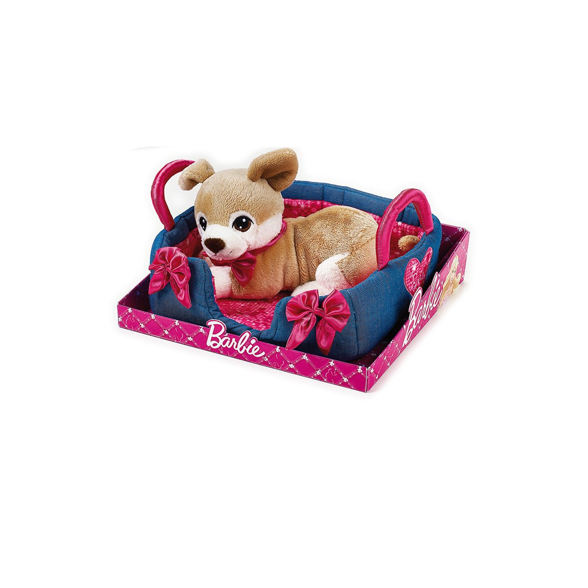 Jucarie din plus Animal companie Barbie cu pat, 20 cm