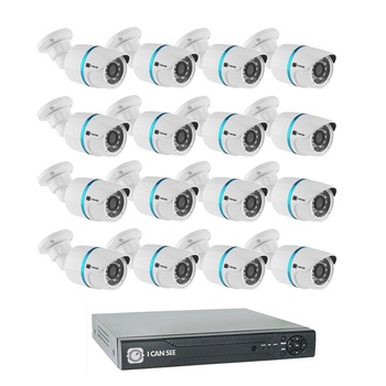 Kit supraveghere ICANSEE ICS-KU210-16S, cu 16 camere de exterior Full HD, DVR 16 canale Full HD, 2 canale audio Kit supraveghere ICANSEE ICS-KU210-16S, cu 16 camere de exterior Full HD, DVR 16 canale Full HD, 2 canale audio