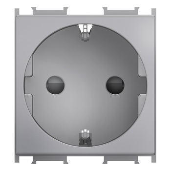 Modul priza simpla TEM, CP, 2 m, Argintiu Modul priza simpla TEM, CP, 2 m, Argintiu