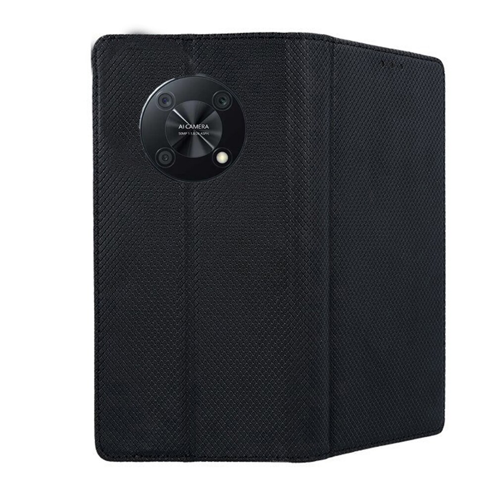 Husa tip carte compatibila cu Huawey Nova Y90, G-Tech Flip Book, inchidere magnetica, buzunar card, premium stand, Negru