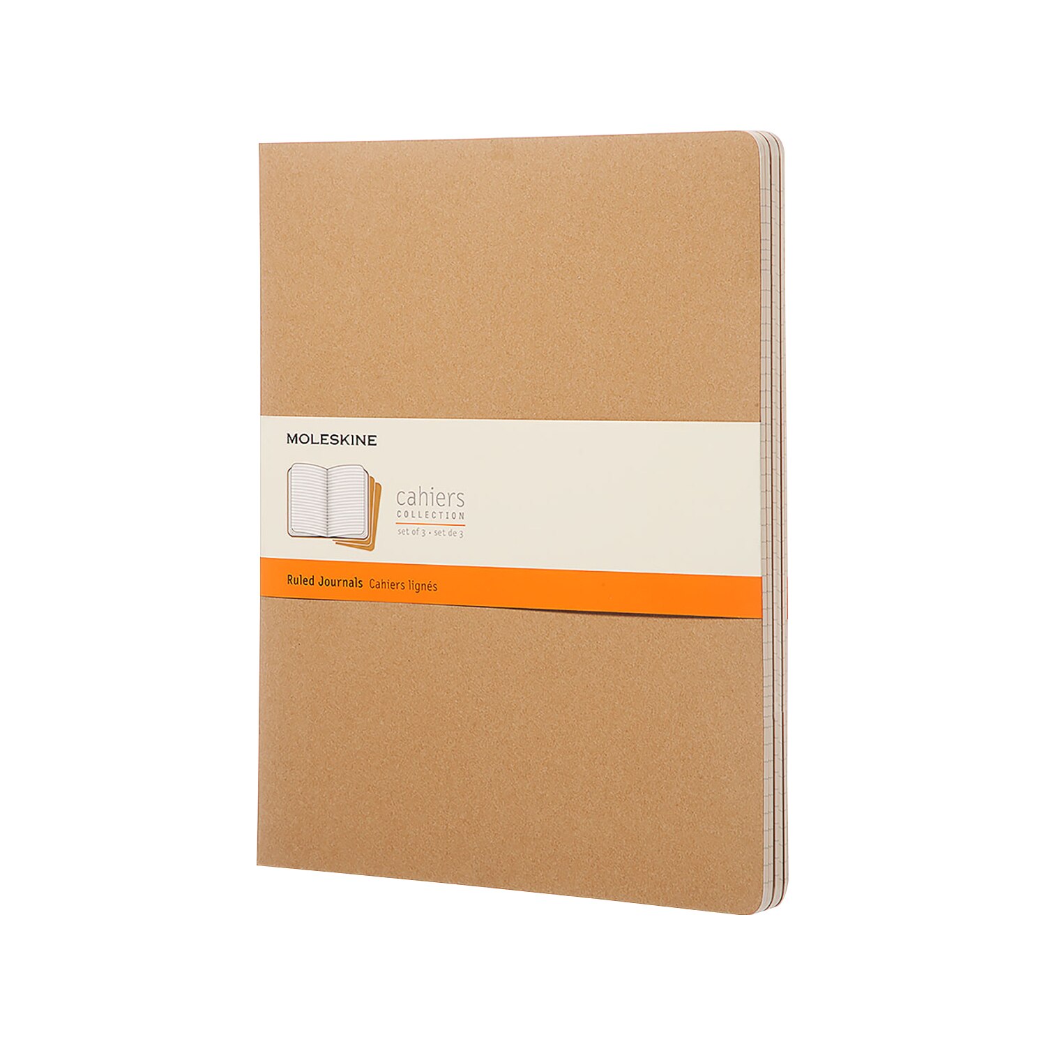 Set 3 carnete - Moleskine Cahier Kraft Brown XXL Ruled