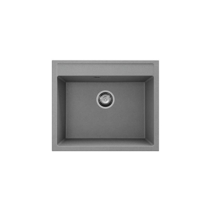 Chiuveta pentru bucatarie Fatgranit patrata ,51x51cm,Culoare Dark Grey