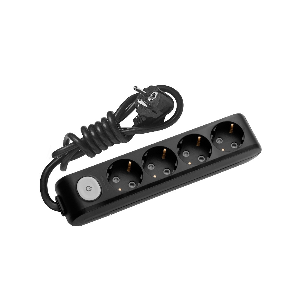 Prelungitor Panasonic X-tendia, 4 prize, 5m, intrerupator, Negru