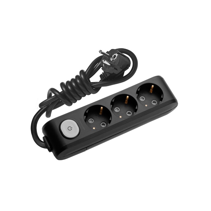 Panasonic X-tendia удължител 3 гнезда 3м превключвател черен