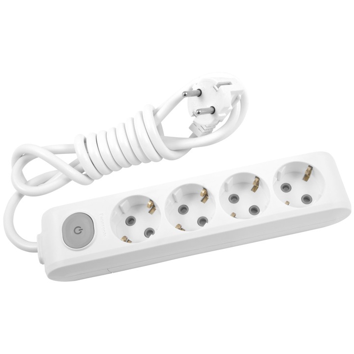 Prelungitor Panasonic X-tendia, 4 prize, 5m+I, Alb