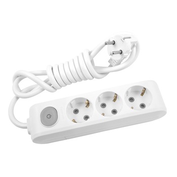 Prelungitor Panasonic X-tendia, 3 prize, 1.5m, intrerupator, Alb Prelungitor Panasonic X-tendia, 3 prize, 1.5m, intrerupator, Alb