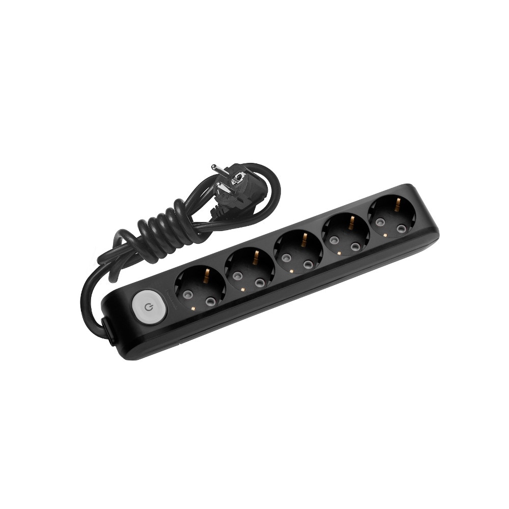 Prelungitor Panasonic X-tendia, 5 prize, 1.5m, intrerupator, Negru