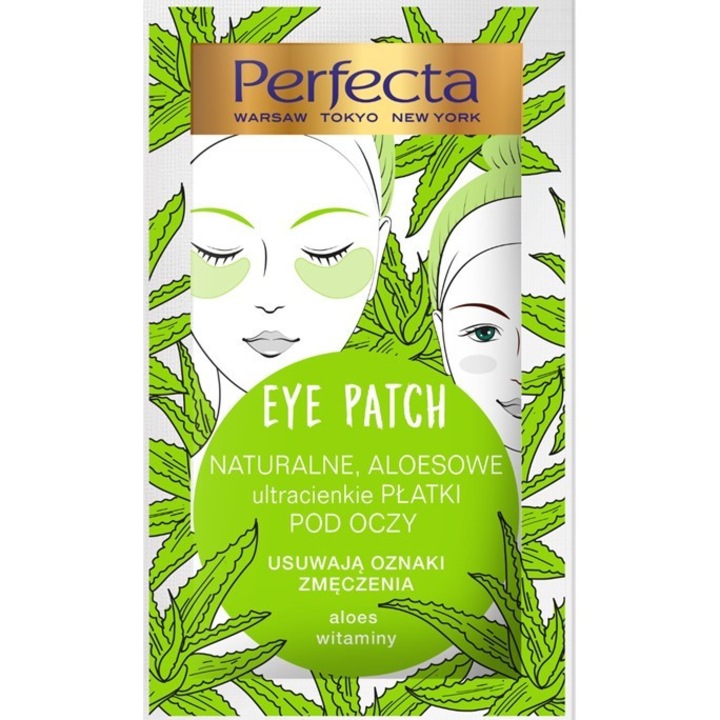 Masca pentru ochi, Perfecta, Eye Patch, Aloe Vera, 1x2 buc