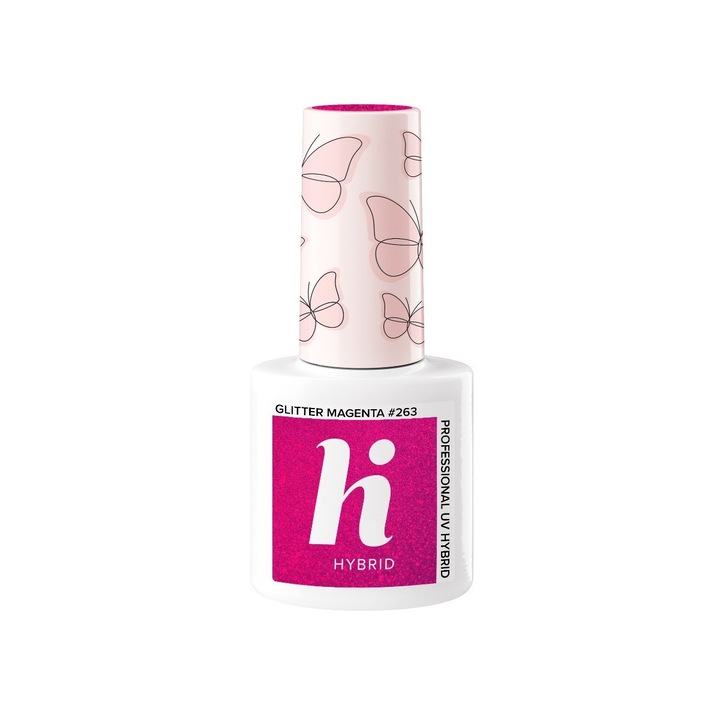 Hi Hybrid Lakier hybrydowy Butterfly #263 Glitter Magenta 5ml