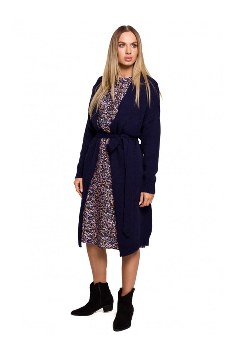 Cardigan cu buzunare MOE, Acril, Poliamida, Bleumarin, Marime universala