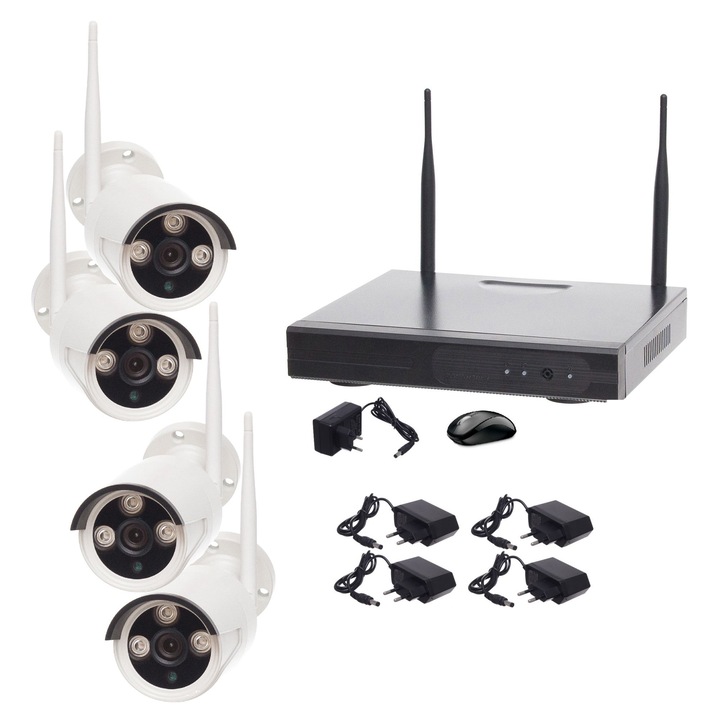 WIFI Surveillance Kit 4 kültéri kamera HD 720P WIRELESS