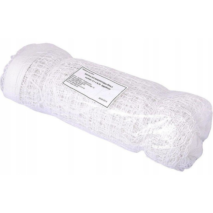 Fileu badminton, Netex, Polipropilena, 6.1 x 0.76 m, Alb