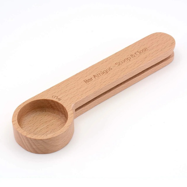 Accesoriu cafea 2-in-1, lemn de fag
