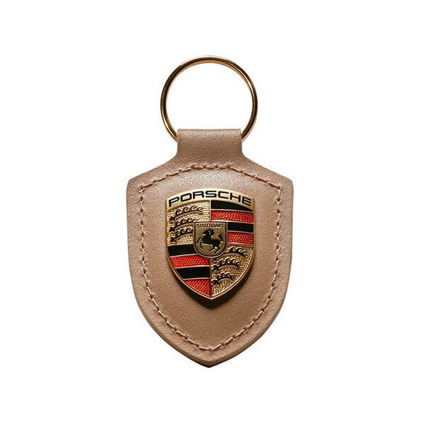 Breloc Porsche din piele Bej