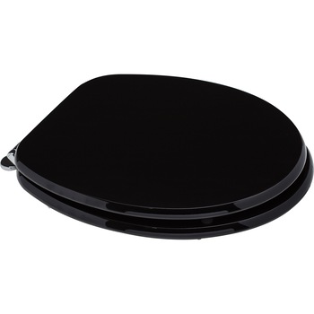 Capac WC universal Kring, din MDF, 37.5x5.5x44.3cm, cu balamale metalice, Negru Capac WC universal Kring, din MDF, 37.5x5.5x44.3cm, cu balamale metalice, Negru