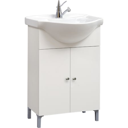 Baza mobilier cu doua usi si lavoar ceramic Kring Basic Home, 49x86x40cm, Alb