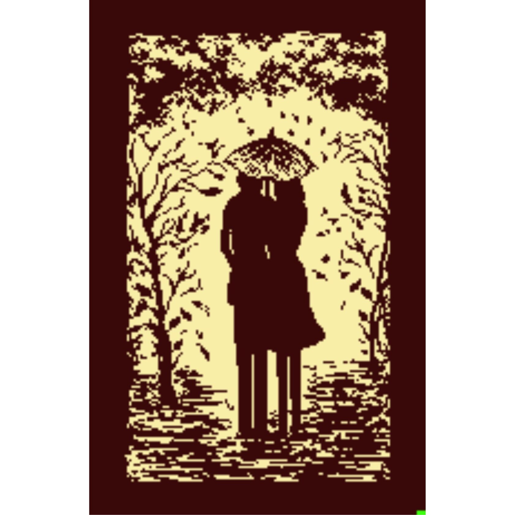 Toamnda in doi - kit goblen cu diagrama alb-negru