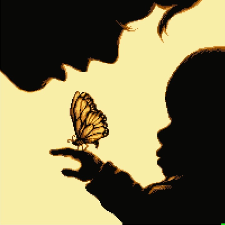 Fluturas pentru Mama - kit goblen cu diagrama alb-negru