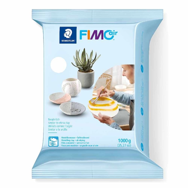 Lut de modelaj cu uscare la aer FIMOair 1000g Alb