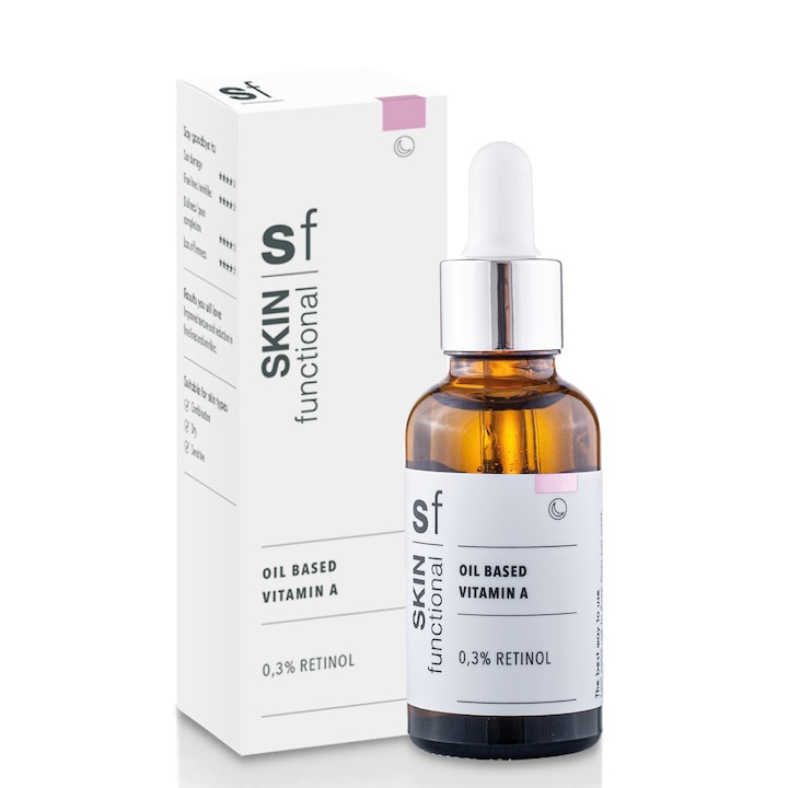 Ser Anti-Aging Skin Functional, Vitamina A cu 0,3% Retinol, Efect Puternic Antirid, pentru Noapte, 30 ml
