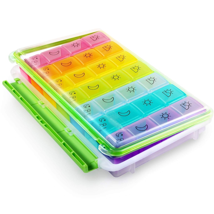 Organizator de pastile, Oricean, Silicon, Multicolor