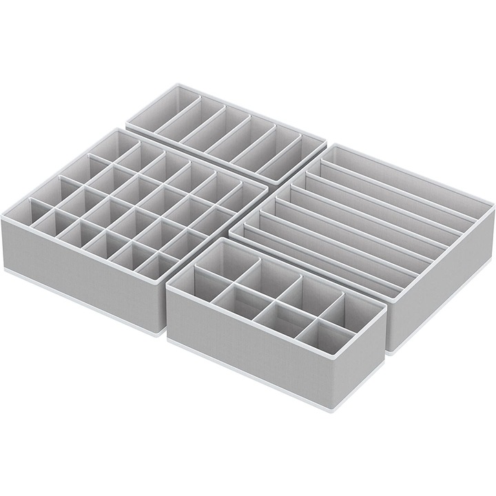 Organizator sertar lenjerie, Oricean, Textil, Gri