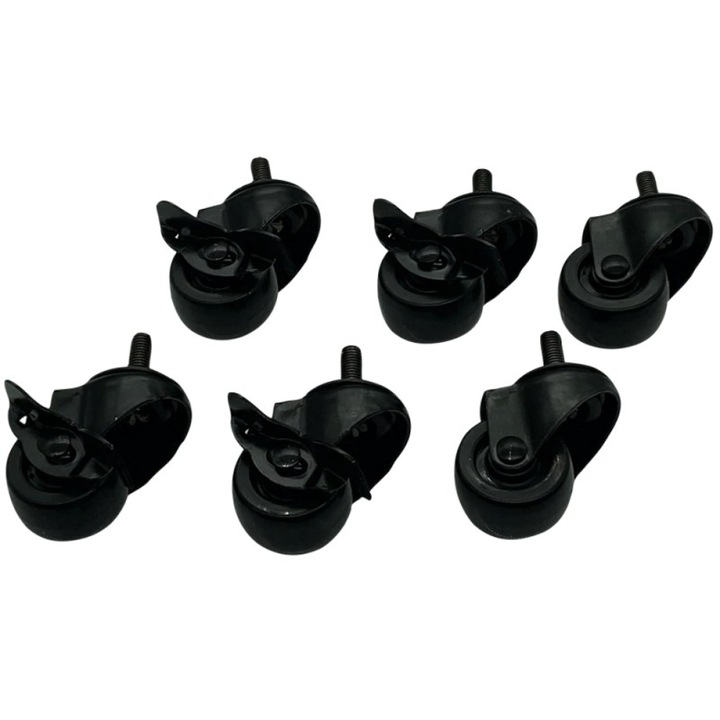 Set de 6 roti TrakRacer pentru simulatoarele TR8/RS6, Plastic, Negru