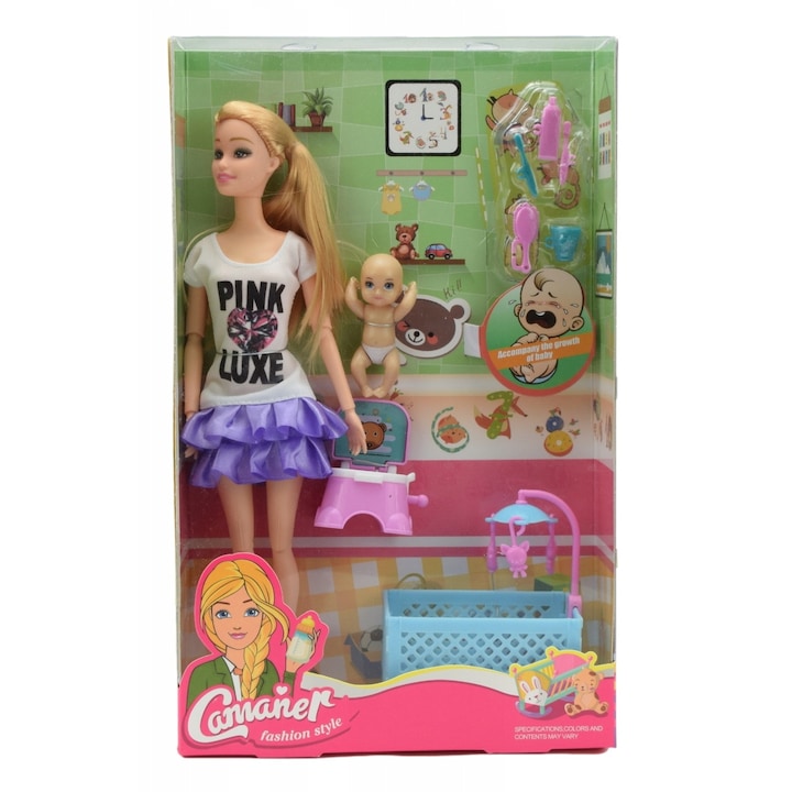 Комплект кукли Барби с аксесоари, Пластмаса/гума, Многоцветен