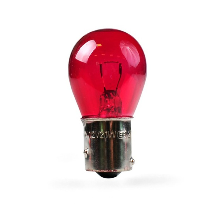 Set 10 becuri auto, Osram, PY21W, 12V, 21W, Rosu