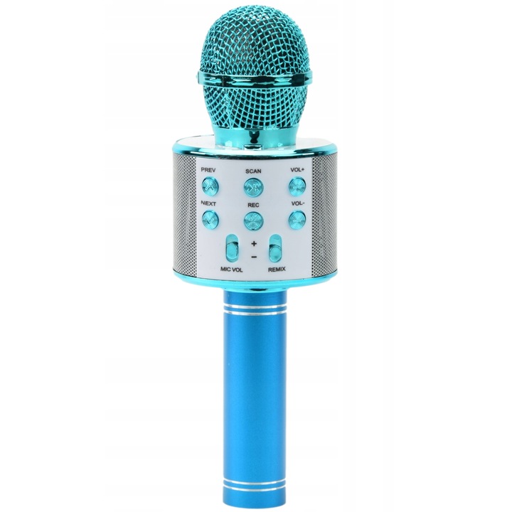 Микрофон детски, WS-858, Bluetooth, USB, Син
