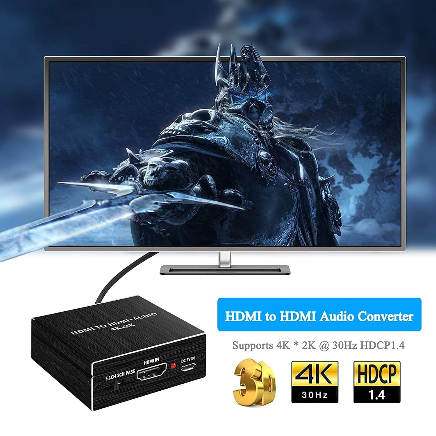Адаптер видео/аудио, HDMI/AUX, 4K, Черен - eMAG.bg