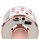 Караоке микрофон, Безжичен, Bluetooth, С вграден високоговорител, SD карта, USB, AUX, Злато/розов