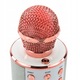 Караоке микрофон, Безжичен, Bluetooth, С вграден високоговорител, SD карта, USB, AUX, Злато/розов