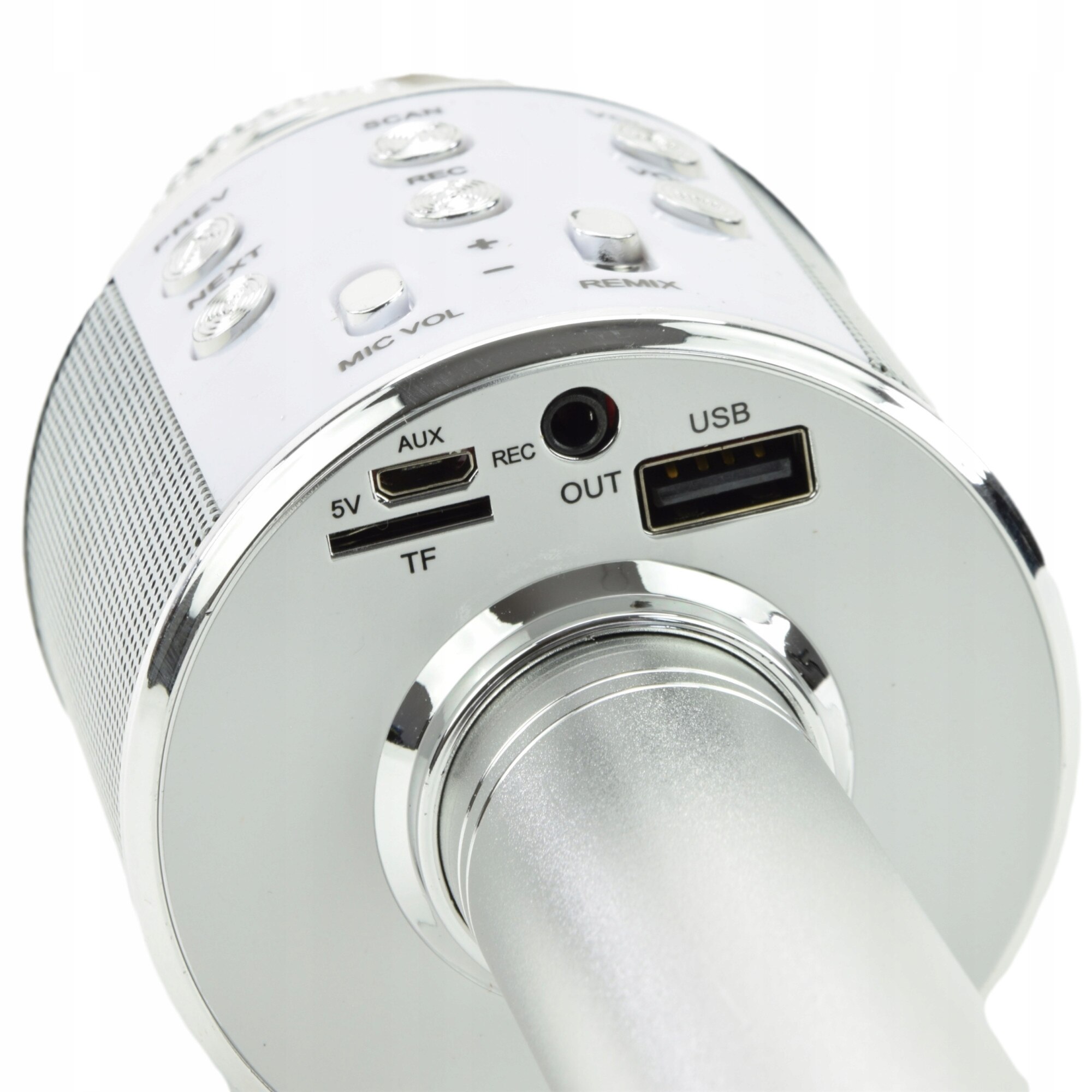 Караоке микрофон, Bluetooth, Безжичен, С вграден високоговорител, SD ...